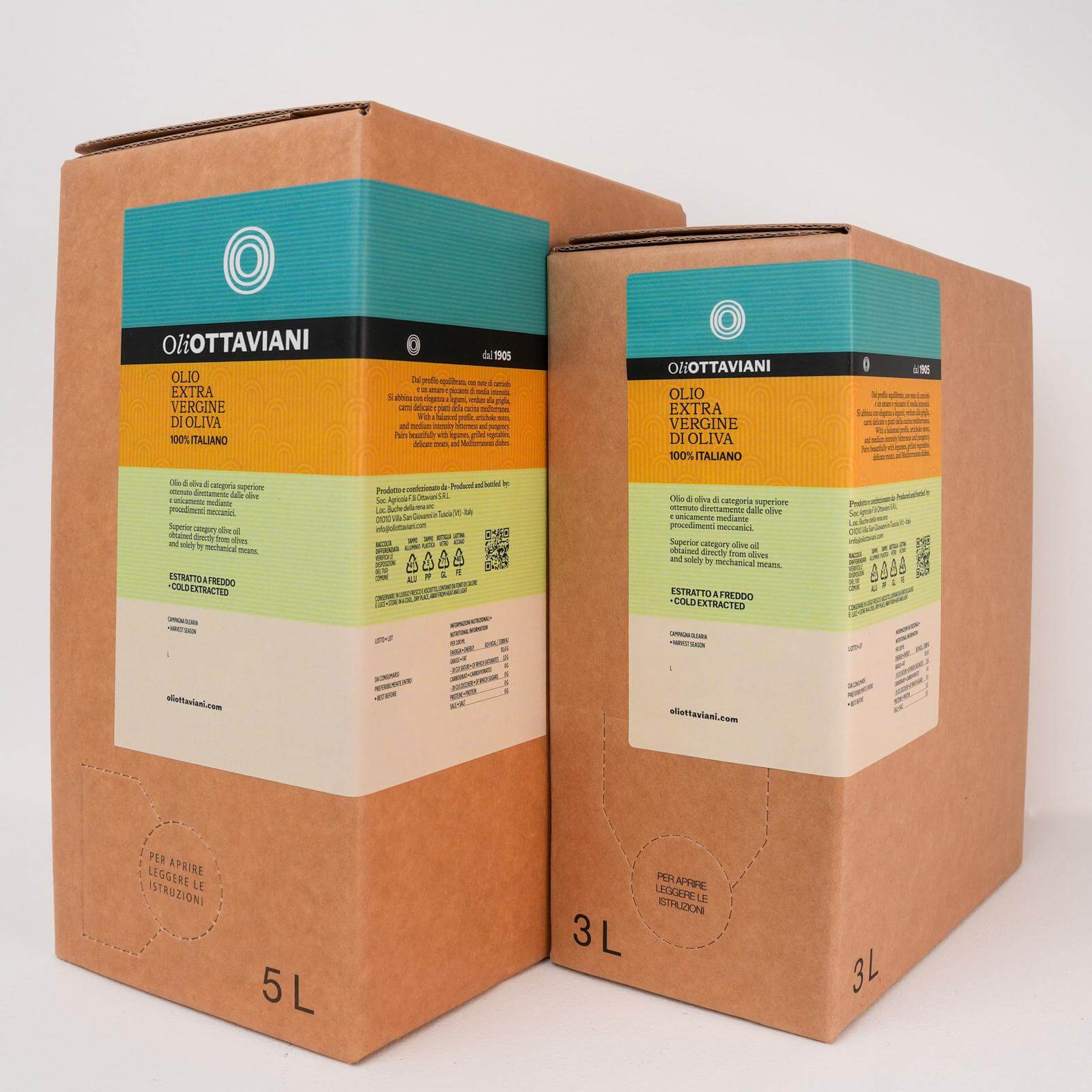 Olio extravergine di Oliva Canino. Olio Evo. Extra virgin olive oil. EVOO. 3L  5L.